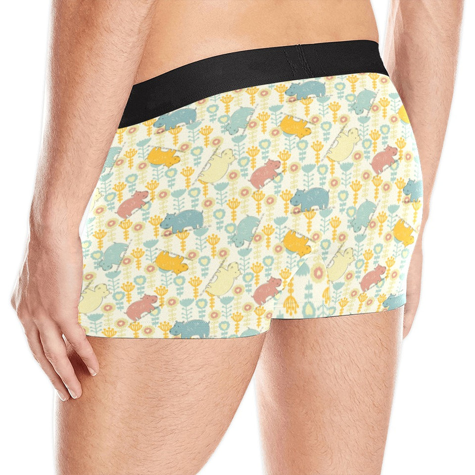 Hippopotamus Pattern Print Design 04 Men's All Over Print Boxer Briefs Men's Underwear
