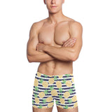 Pineapples pattern striped background Men's Swimming Trunks