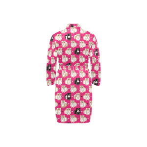 Guinea Pig Pattern Print Design 01 Men's Long Sleeve Belted Night Robe