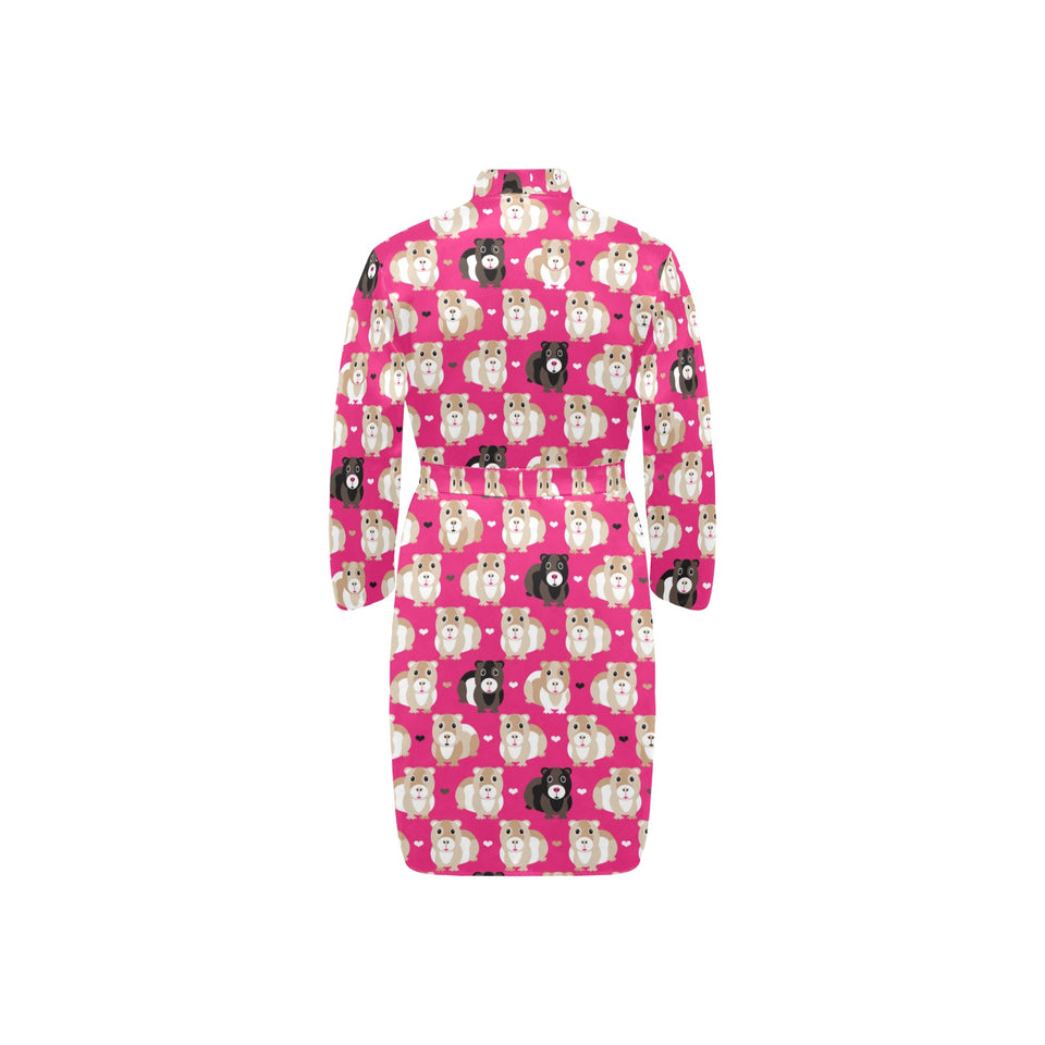 Guinea Pig Pattern Print Design 01 Men's Long Sleeve Belted Night Robe