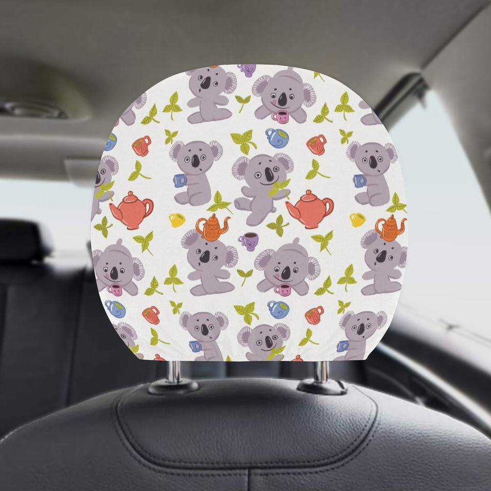 Cute koalas teapots tea Car Headrest Cover