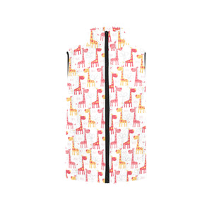 Giraffe Pattern Print Design 03 Men's Padded Vest