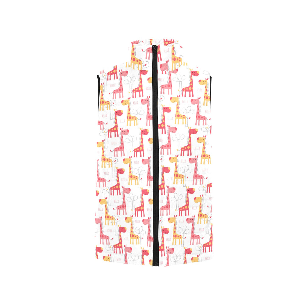 Giraffe Pattern Print Design 03 Men's Padded Vest
