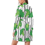 Cool Broccoli pattern Women's Long Sleeve Belted Night Robe