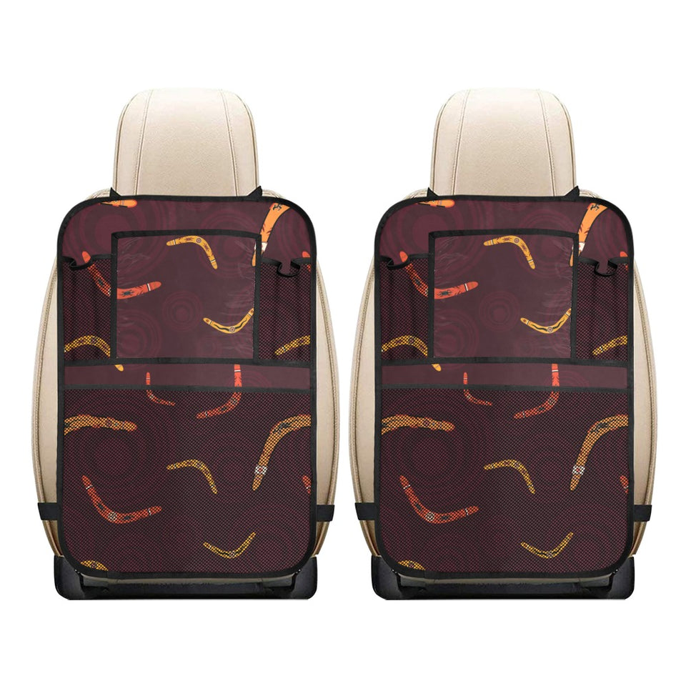 Boomerang Australian aboriginal ornament circle bl Car Seat Back Organizer