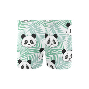 Panda pattern tropical leaves background Men's Swimming Trunks