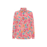 Colorful candy pattern Women's Long Sleeve Polo Shirt