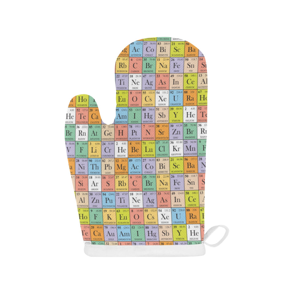 Chemistry Periodic Table Pattern Print Design 01 Heat Resistant Oven Mitts