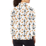 Clown Fish Pattern Print Design 02 Women's Long Sleeve Polo Shirt