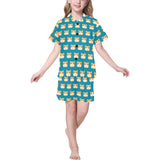 Guinea Pig Pattern Print Design 03 Kids' Boys' Girls' V-Neck Short Pajama Set