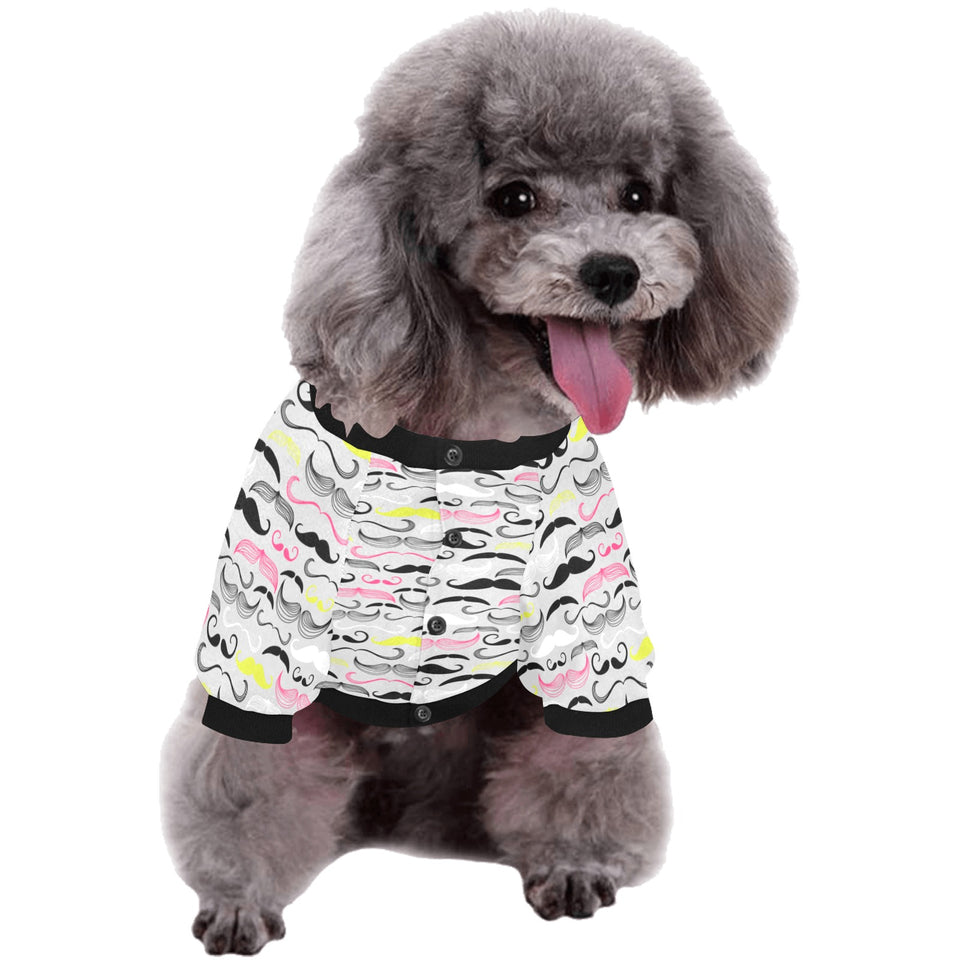 Mustache Beard Pattern Print Design 02 All Over Print Pet Dog Round Neck Fuzzy Shirt