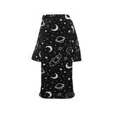 Hand drawn space rocket star planet Blanket Robe with Sleeves