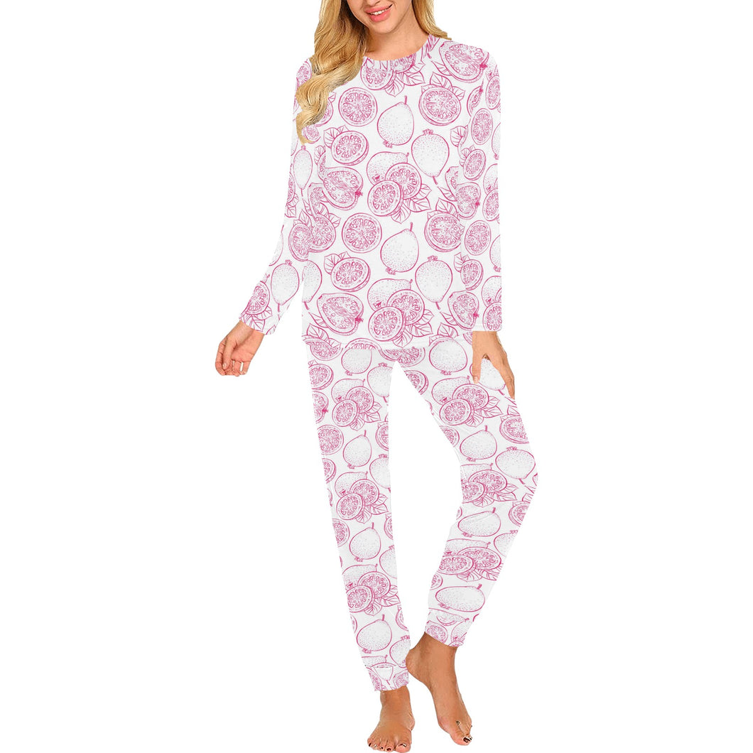 Sketch guava pattern Women's All Over Print Pajama Set