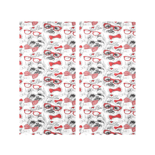 Yorkshire Terrier Pattern Print Design 04 Gauze Curtain