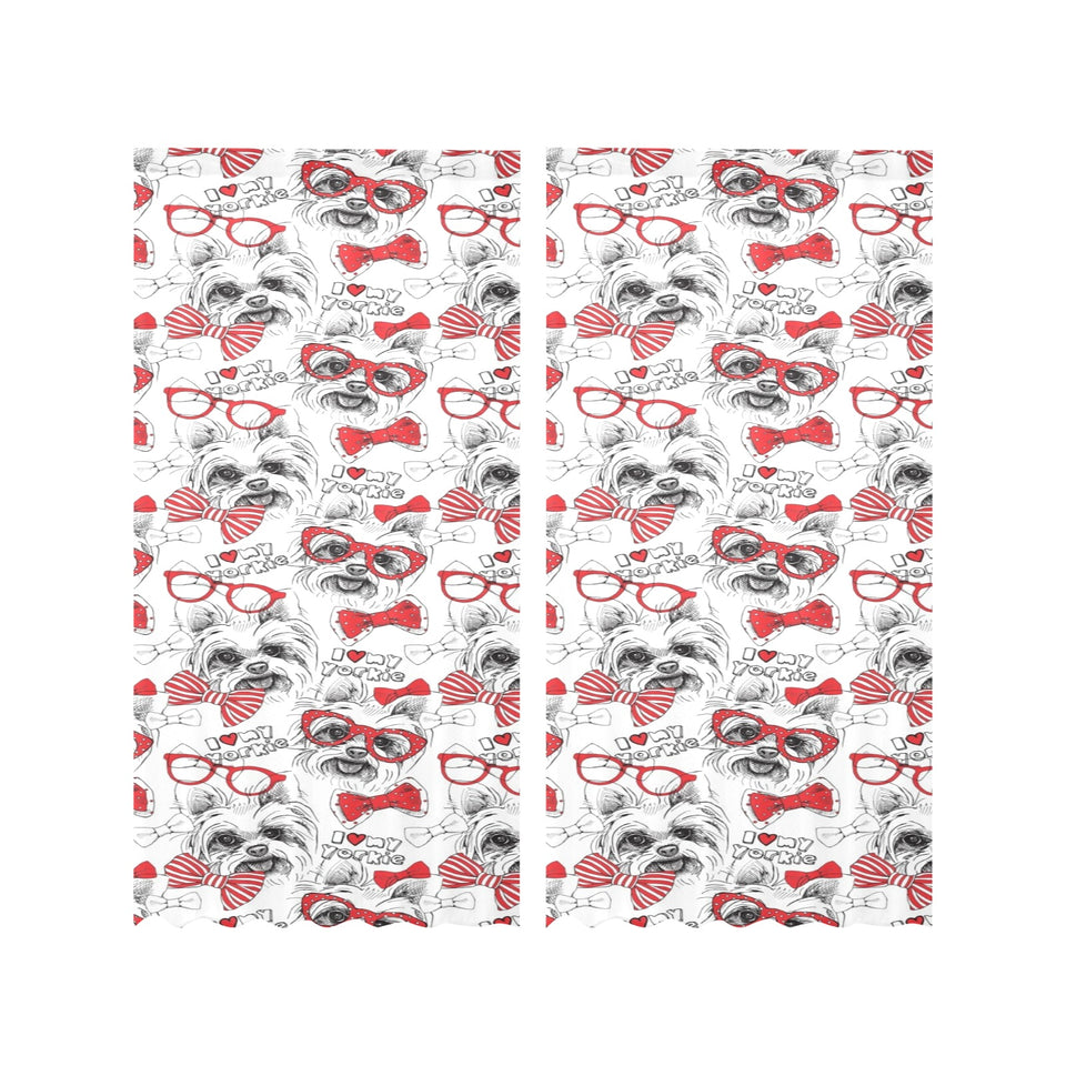 Yorkshire Terrier Pattern Print Design 04 Gauze Curtain