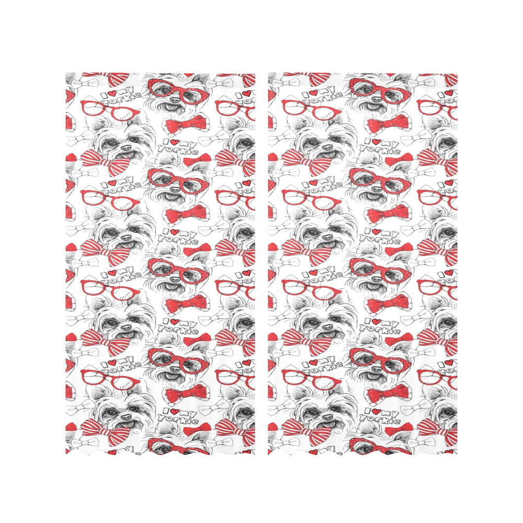 Yorkshire Terrier Pattern Print Design 04 Gauze Curtain