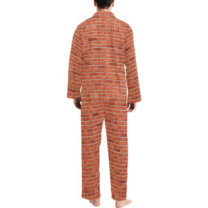 Brick Printed Pattern Print Design 03 Men's Long Pajama Set
