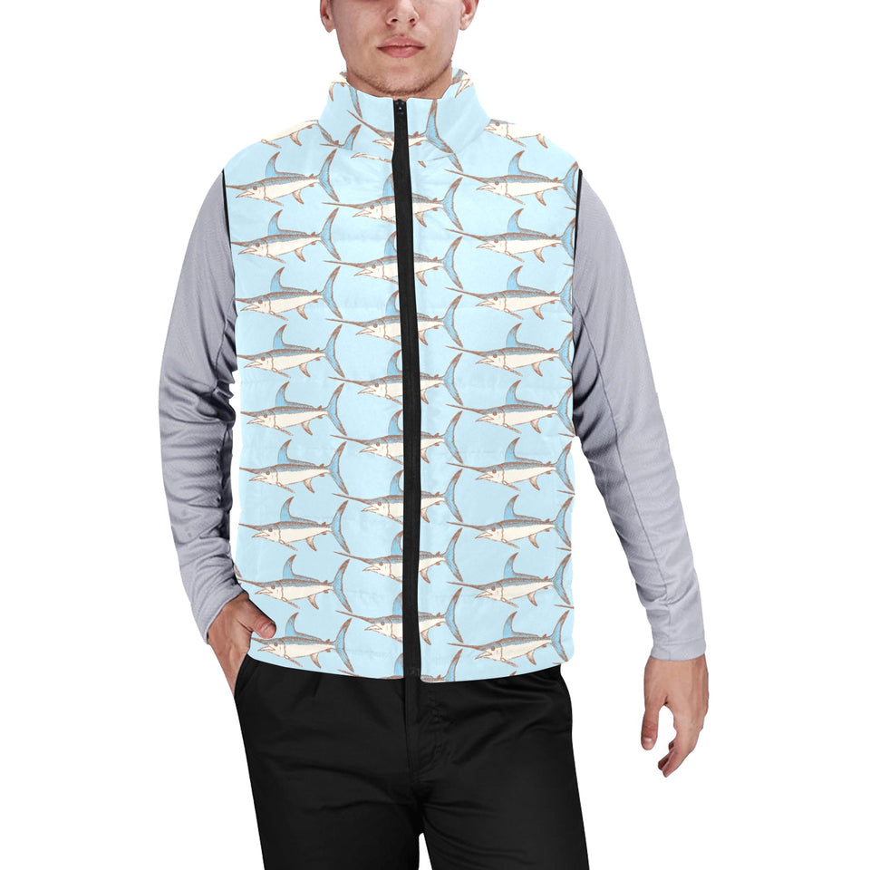 Swordfish Pattern Print Design 01 Men's Padded Vest