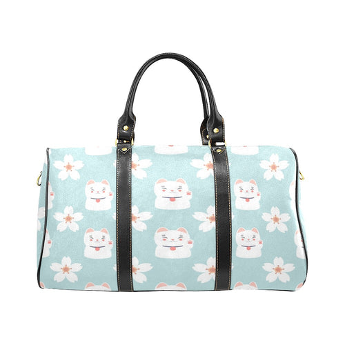 Maneki neko cat sakura Travel Bag