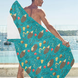 Hedgehog Pattern Print Design 01 Beach Towel