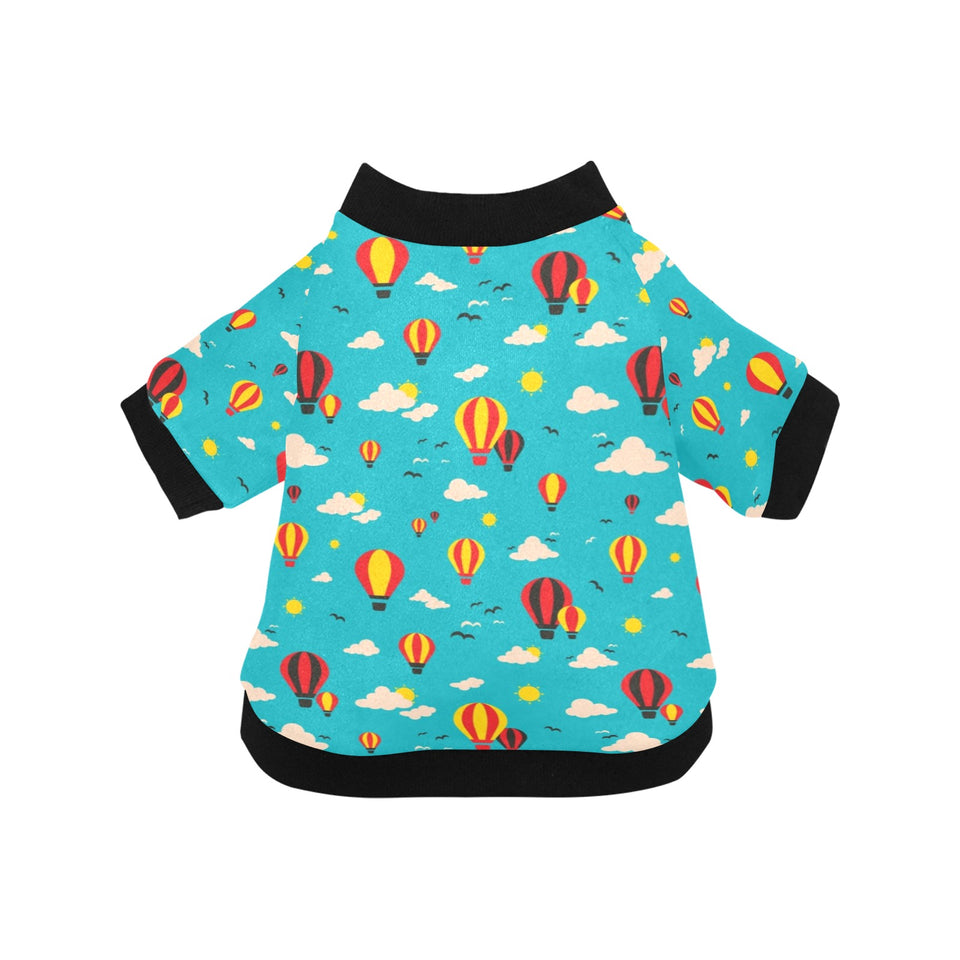 Hot Air Balloon Sky Pattern All Over Print Pet Dog Round Neck Fuzzy Shirt