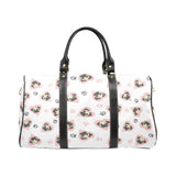 Cute pugs pink heart paw pattern Travel Bag