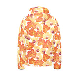 Orange yellow orchid flower pattern background Kids' Boys' Girls' Padded Hooded Jacket