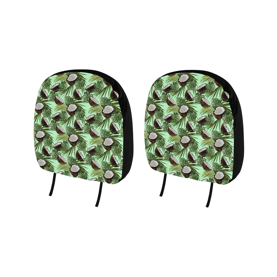 Coconut Pattern Print Design 02 Car Headrest Cover