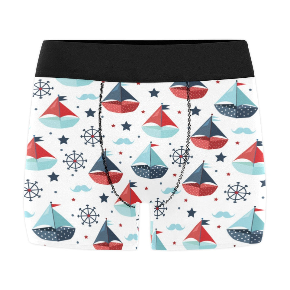 Cute color paper sailboat pattern Men's All Over Print Boxer Briefs Men's Underwear