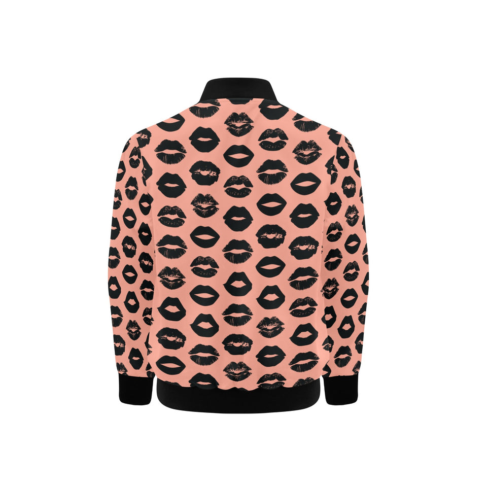 Lips Pattern Print Design 02 Kids' Boys' Girls' Bomber Jacket