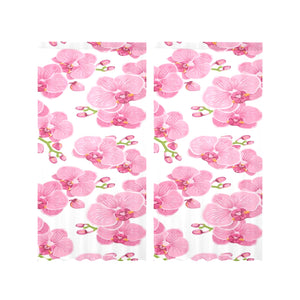 pink purple orchid pattern background Gauze Curtain
