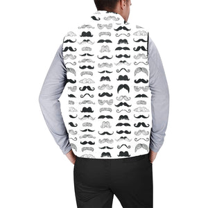 Mustache Beard Pattern Print Design 04 Men's Padded Vest