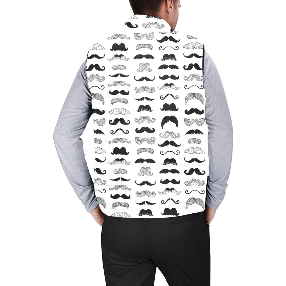 Mustache Beard Pattern Print Design 04 Men's Padded Vest
