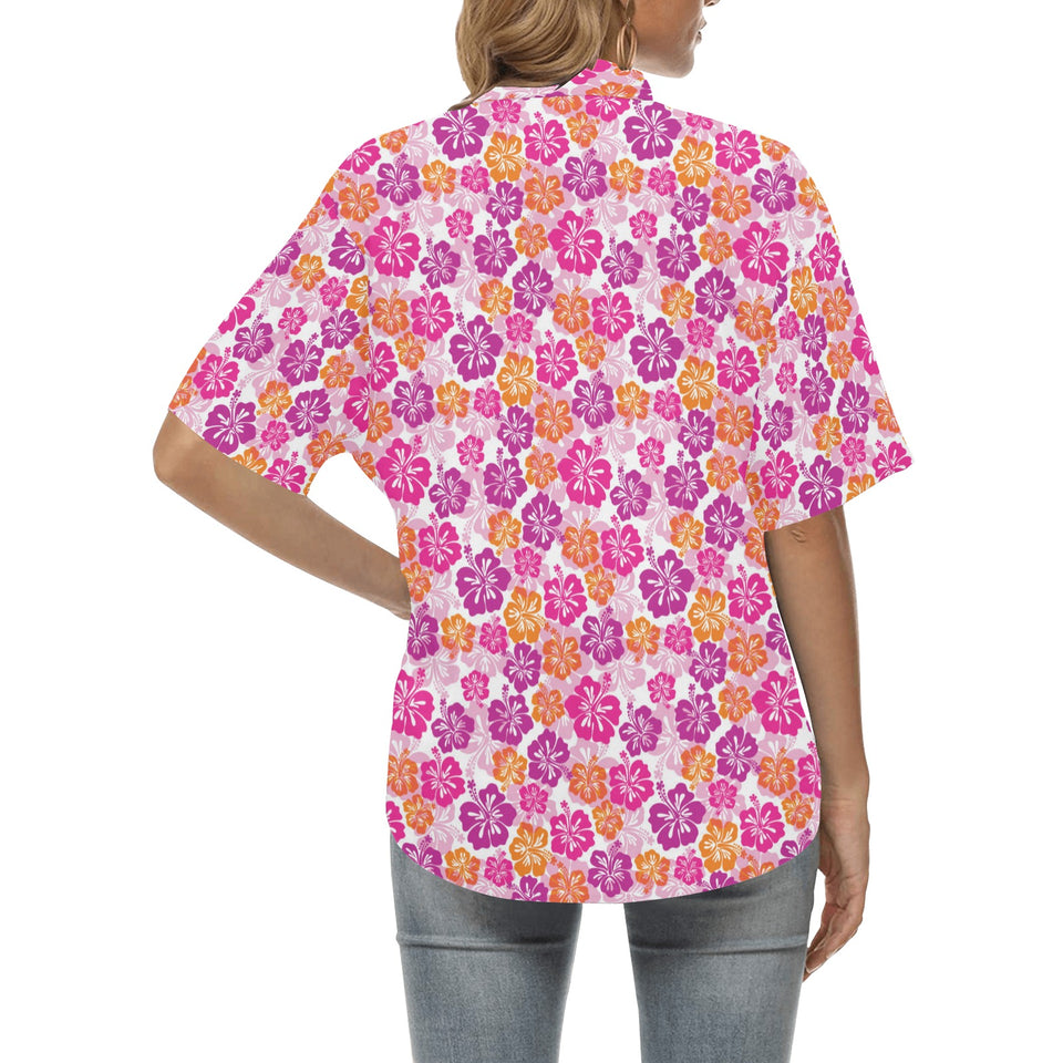 Hedgehog Pattern Print Design 05 Women's All Over Print Hawaiian Shirt