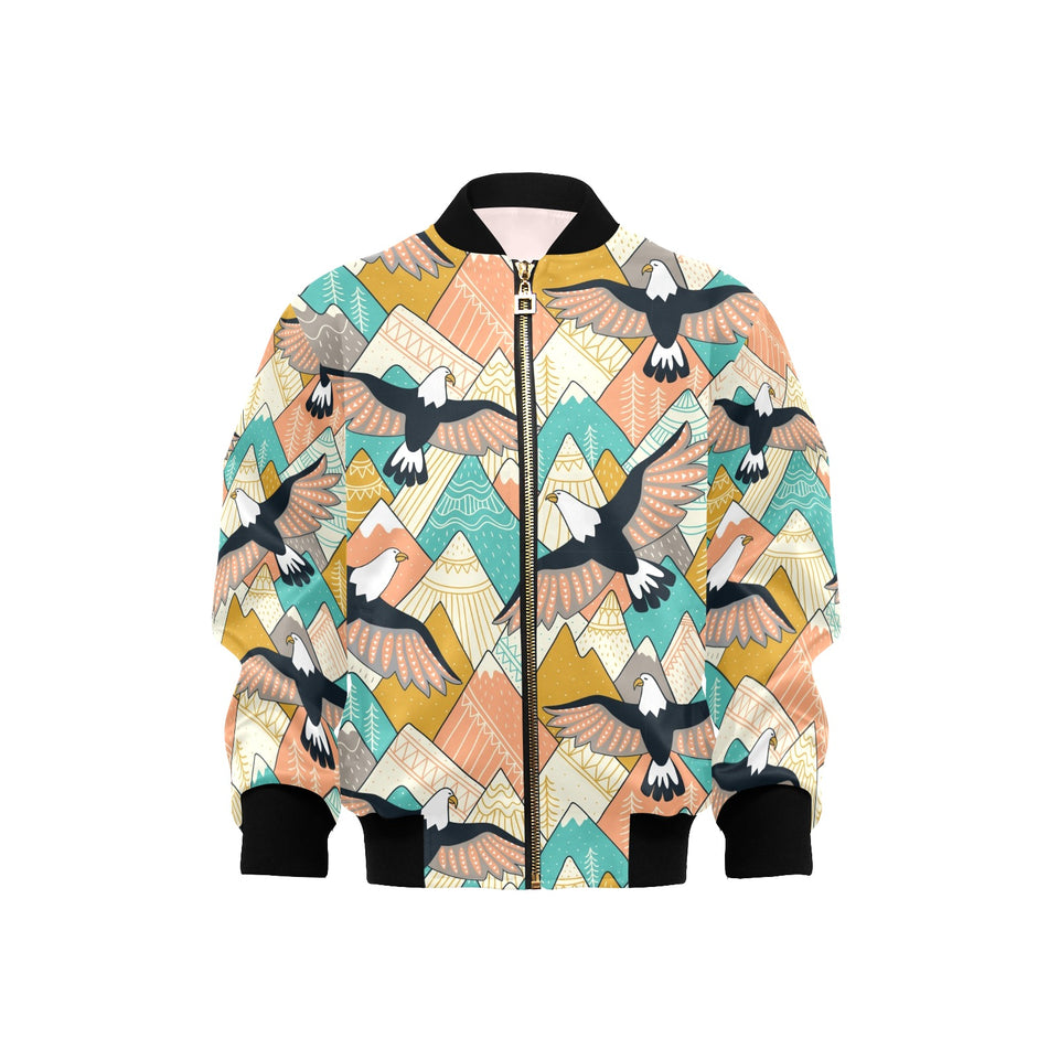 Eagle Pattern Print Design 02 Kids' Boys' Girls' Bomber Jacket