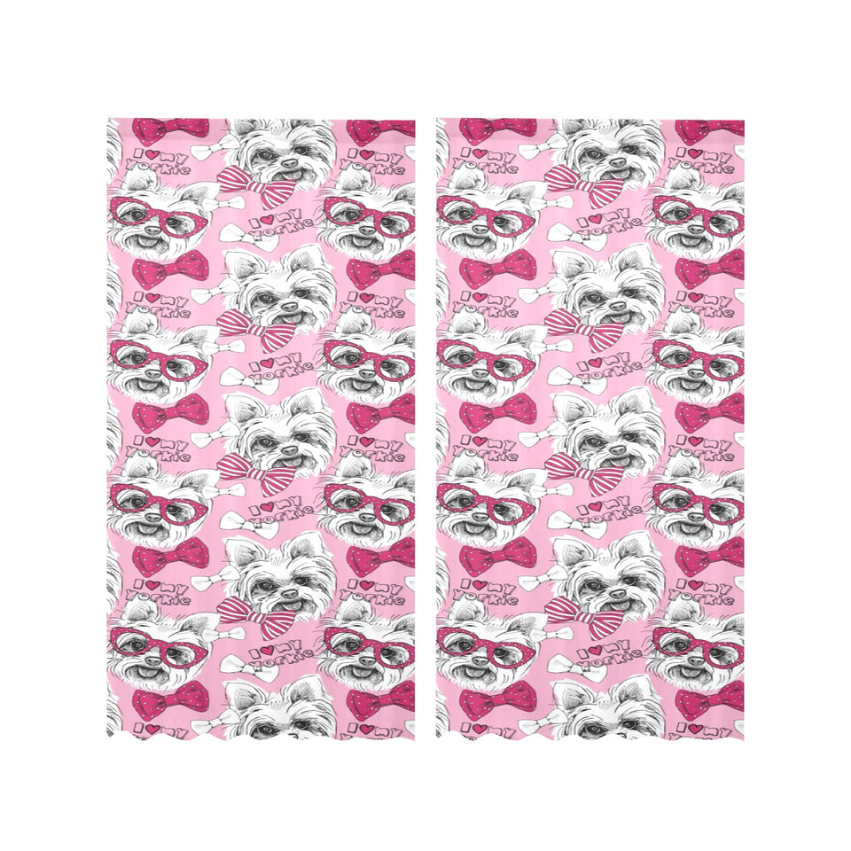 Yorkshire Terrier Pattern Print Design 03 Gauze Curtain