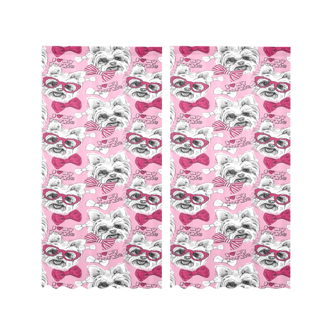 Yorkshire Terrier Pattern Print Design 03 Gauze Curtain