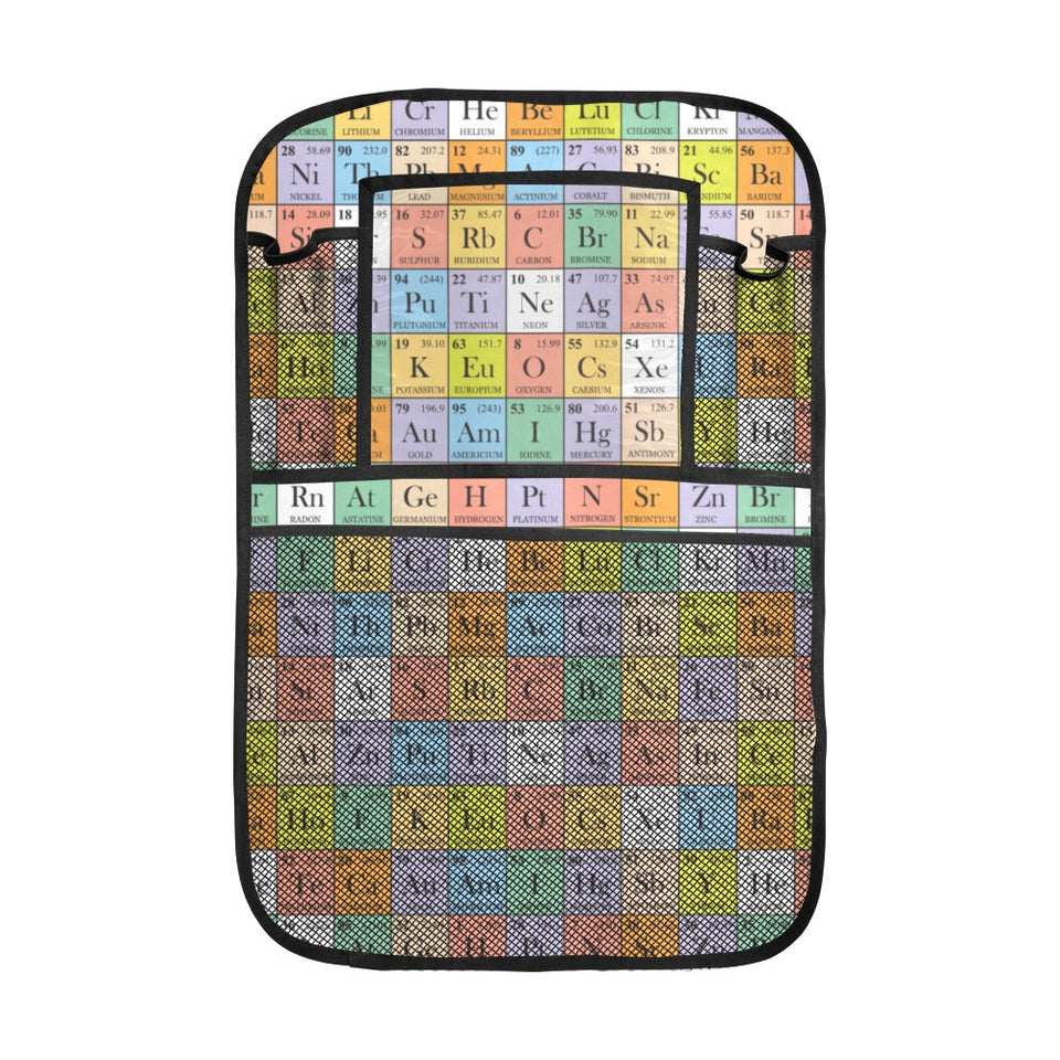 Chemistry Periodic Table Pattern Print Design 01 Car Seat Back Organizer