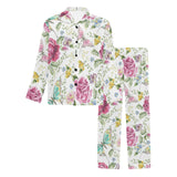 Hand drawn butterfly rose Men's Long Pajama Set