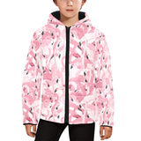 Pink flamingos pattern background Kids' Boys' Girls' Padded Hooded Jacket