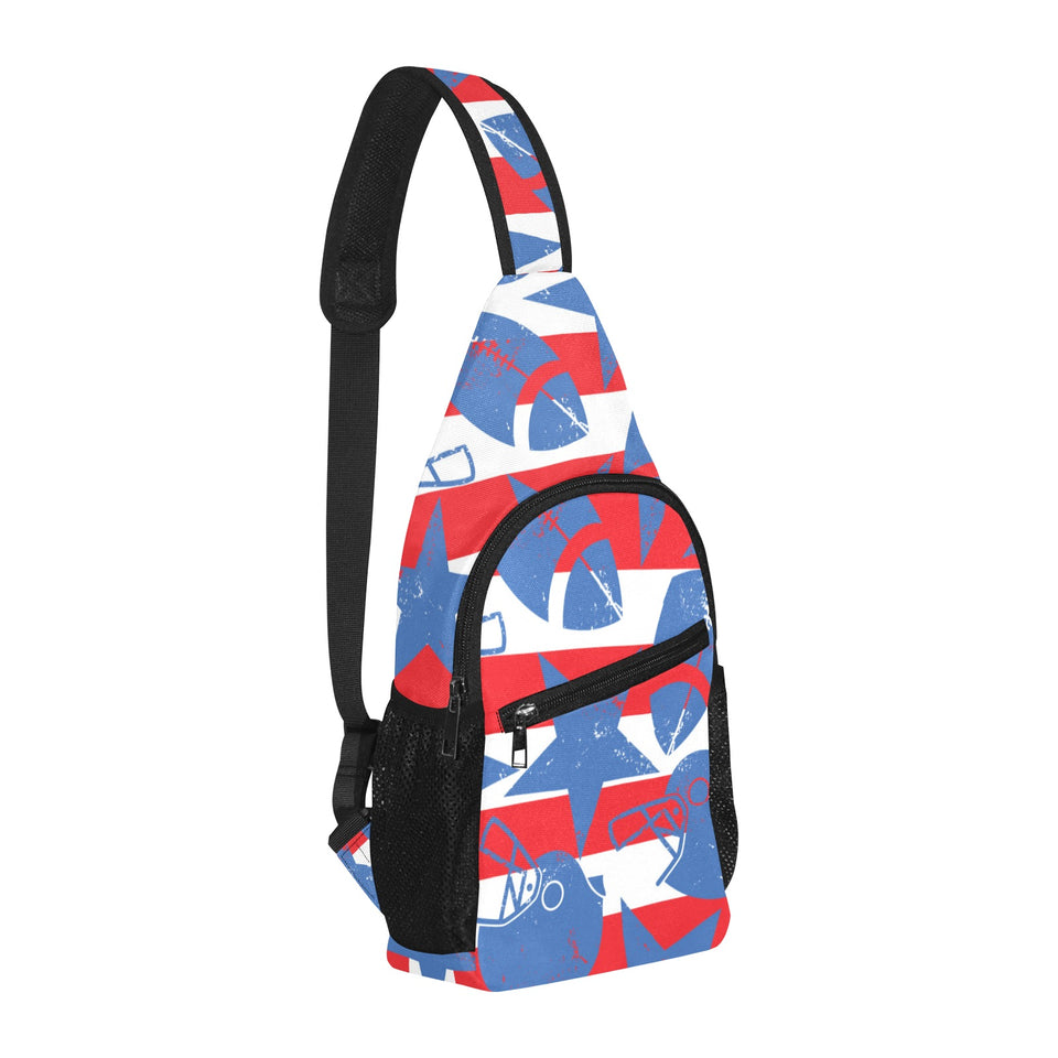 American football ball star stripes pattern All Over Print Chest Bag