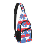 American football ball star stripes pattern All Over Print Chest Bag