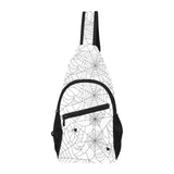 Spider web cobweb pattern white background All Over Print Chest Bag