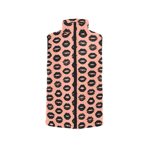 Lips Pattern Print Design 02 Men's Padded Vest
