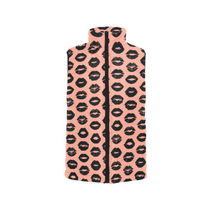 Lips Pattern Print Design 02 Men's Padded Vest