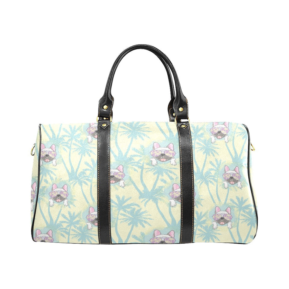 French bulldog hawaii blackground Travel Bag