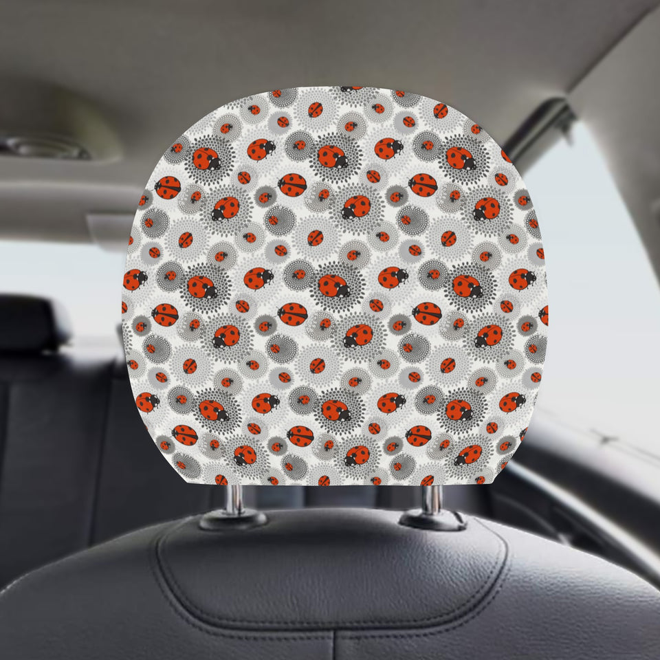 Ladybug Pattern Print Design 05 Car Headrest Cover