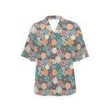 Gear Pattern Print Design 05 Women's All Over Print Hawaiian Shirt