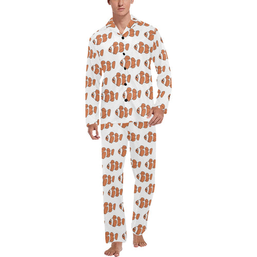 Clown Fish Pattern Print Design 05 Men's Long Pajama Set