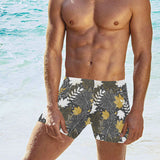 Beautiful gold autumn maple leaf pattern Men's Swimming Trunks